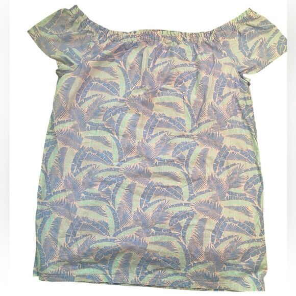 Vineyard Vines Hibiscus Print Island Palm Cotton Off The Shoulder Mini Dress - Picture 4 of 7